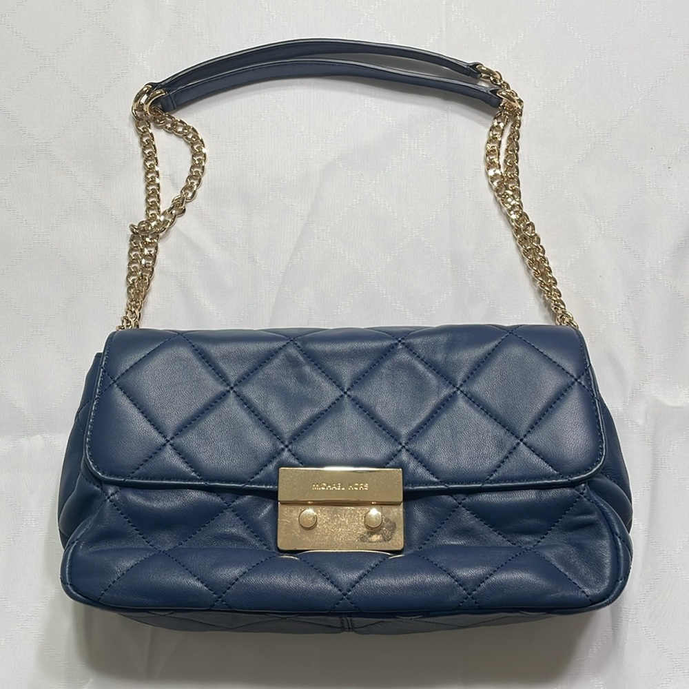 Michael Kors Navy Quilted Shoulder Bag - Picture 2 of 8